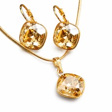 Papuošalų rinkinys moterims „Glare IV (Golden Shadow)“ su Swarovski® kristalais