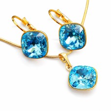 Papuošalų rinkinys moterims „Glare IV (Aqua G)“ su Swarovski® kristalais