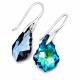 Sidabriniai auskarai „Baroque IV (Bermuda Blue)“ su Swarovski® kristalais