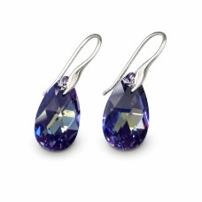 Sidabriniai auskarai moterims DiamondSky „Baroque (Tanzanite AB)„ su Swarovski kristalais