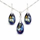 925 Sterling Silver Jewelry Set “Baroque (Tanzanite AB)” created with Crystals by Swarovski®