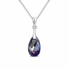 Sidabrinis kaklo papuošalas moterims DiamondSky „Baroque (Tanzanite AB)“ su Swarovski kristalais