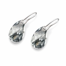 Серебряные серьги 925 пробы «Барокко» с кристаллами Swarovski®