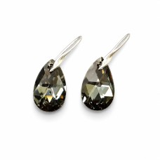 Sidabriniai auskarai moterims DiamondSky „Baroque (Silver Night)„ su Swarovski kristalais