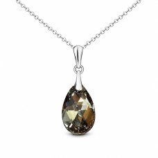 Sidabrinis kaklo papuošalas moterims DiamondSky „Baroque (Silver Night)“ su Swarovski kristalais