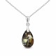 Sidabrinis kaklo papuošalas moterims DiamondSky „Baroque (Silver Night)“ su Swarovski kristalais