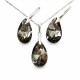 925 Sterling Silver Jewelry Set “Baroque (Silver Night)” created with Crystals by Swarovski®
