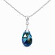 Sidabrinis pakabukas „Baroque (Aquamarine Blue AB)“ su Swarovski® kristalais