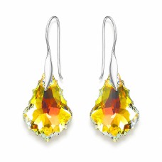 Серебряные серьги 925 пробы «Барокко IV (Aurora Borealis)» с кристаллами Swarovski®