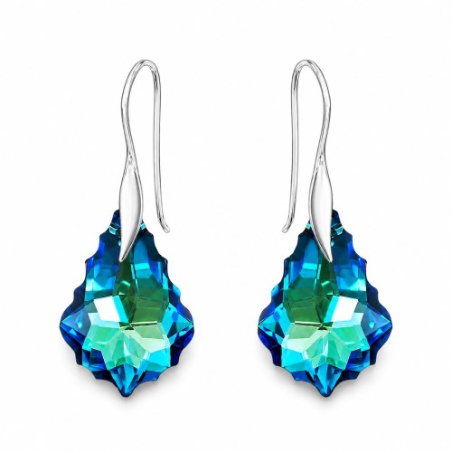 Sidabriniai auskarai „Baroque IV (Bermuda Blue)“