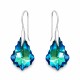 Sidabriniai auskarai „Baroque IV (Bermuda Blue)“ su Swarovski® kristalais