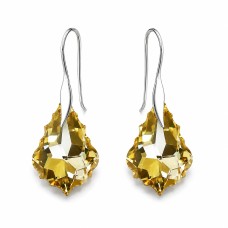 Sidabriniai auskarai moterims DiamondSky „Baroque IV (Golden Shadow)„ su Swarovski kristalais