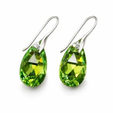 Серебряные серьги 925 пробы «Барокко (Peridot AB)» с кристаллами Swarovski®