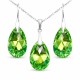 925 Sterling Silver Jewelry Set “Baroque (Peridot AB)” created with Crystals by Swarovski®