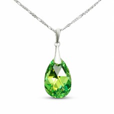 Sidabrinis pakabukas „Baroque (Peridot AB)“ su Swarovski® kristalais