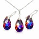 925 Sterling Silver Jewelry Set “Baroque (Volcano)” dazzling with Crystals by Swarovski®