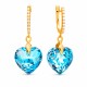 Серебряные серьги 925 пробы «Влюблённое Сердце III (Aquamarine Shimmer)» с кристаллами Swarovski®