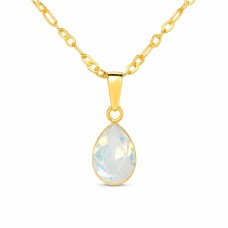 Sidabrinis pakabukas „Crystal Drop (White Opal)“ su Swarovski® kristalais
