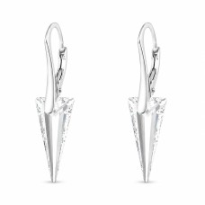 Серебряные серьги 925 пробы «Шип» с кристаллами Swarovski®