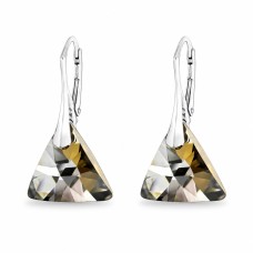 Sidabriniai auskarai moterims DiamondSky „Osiris (Silver Night)“ su Swarovski kristalais