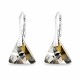 Sidabriniai auskarai moterims DiamondSky „Osiris (Silver Night)“ su Swarovski kristalais