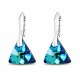 925 Sterling Silver Earrings “Osiris (Bermuda Blue)” dazzling with Crystals by Swarovski®