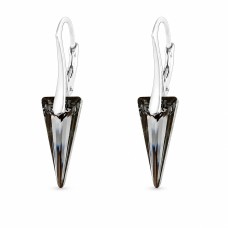 Серебряные серьги 925 пробы «Шип (Silver Night)» с кристаллами Swarovski®