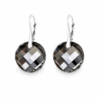925 Silver Earrings “Moon” (Silver Night) embellished with Crystals by Swarovski®