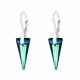 Серебряные серьги 925 пробы «Шип (Bermuda Blue)» с кристаллами Swarovski®
