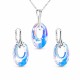 Серебряный комплект «Гелиос (Aurora Borealis)» с кристаллами Swarovski®