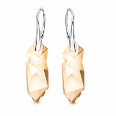Sidabriniai auskarai moterims DiamondSky „Kaputt (Golden Shadow)“ su Swarovski kristalais