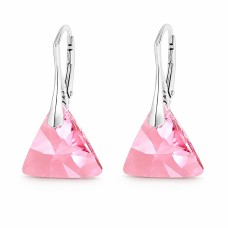Sidabriniai auskarai moterims DiamondSky „Osiris (Light Rose)“ su Swarovski kristalais