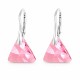 Sidabriniai auskarai moterims DiamondSky „Osiris (Light Rose)“ su Swarovski kristalais