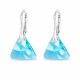 Серебряные серьги 925 пробы «Осирис (Aquamarine)» с кристаллами Swarovski®