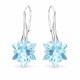Серебряные серьги «Эдельвейс (Aquamarine)» с кристаллами Сваровски®