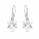 Серебряные серьги 925 пробы «Эдельвейс (Aurora Borealis)» с кристаллами Swarovski®
