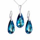 Серебряный комплект «Радужный Каскад (Bermuda Blue)» с кристаллами Swarovski®