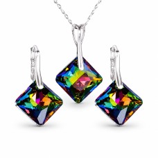 Sidabrinis papuošalų rinkinys moterims „Shimmer (Vitrail Medium)“ su Swarovski® kristalais
