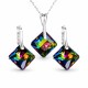 925 Sterling Silver Jewelry Set “Shimmer (Vitrail Medium)” created with Crystals by Swarovski®