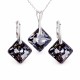 925 Sterling Silver Jewelry Set “Shimmer (Silver Night)” created with Crystals by Swarovski®