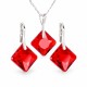 Sidabrinis papuošalų rinkinys moterims „Shimmer (Light Siam)“ su Swarovski® kristalais