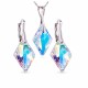 Sidabrinis papuošalų rinkinys moterims DiamondSky „Rhombus (Aurora Borealis)“ su Swarovski kristalais