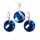 925 Sterling Silver Jewelry Set “Moon” (Bermuda Blue) embellished with Crystals by Swarovski®