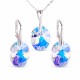 Sidabrinis papuošalų rinkinys moterims „Reflection (Aurora Borealis)“ su Swarovski® kristalais