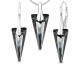 Серебряный женский комплект 925 пробы «Шип (Silver Night)» с кристаллами Swarovski®
