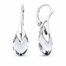 Серебряные серьги 925 пробы «Барокко III (Light Chrome)» с кристаллами Swarovski®
