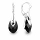 Серебряные серьги 925 пробы «Барокко III (Jet Light Chrome)» с кристаллами Swarovski®