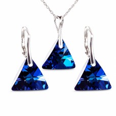 Sidabrinis papuošalų rinkinys moterims „Osiris (Bermuda Blue)“ su Swarovski® kristalais