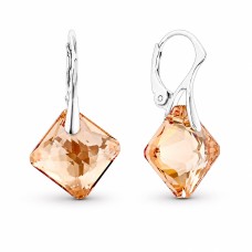 Серебряные серьги 925 пробы «Мерцание (Golden Shadow)» с кристаллами Swarovski®