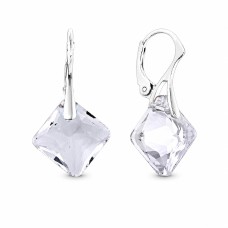 Серебряные серьги 925 пробы «Мерцание» с кристаллами Swarovski®
